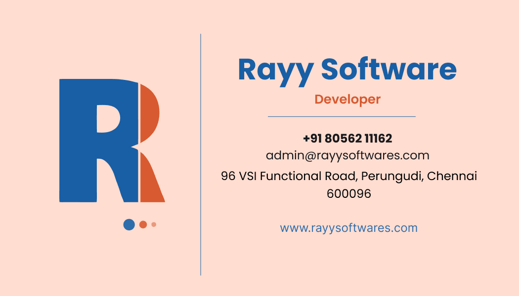 Rayy Software Visiting Card Back
