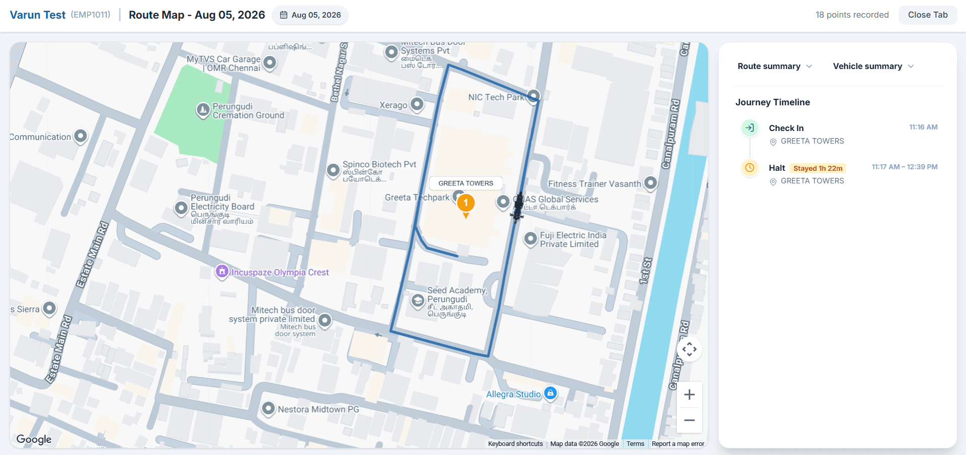 Route History Playback