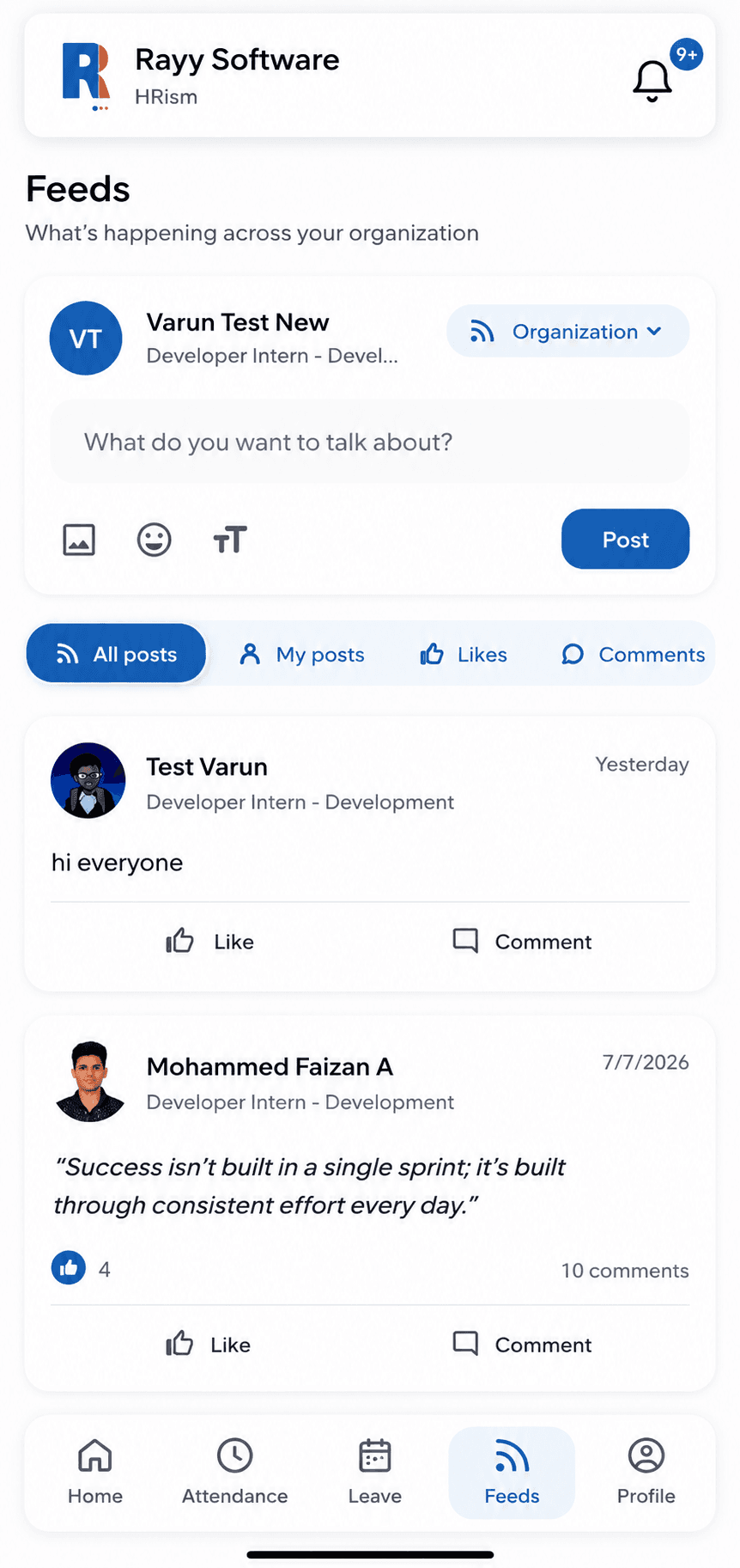 Team Feed & Approvals